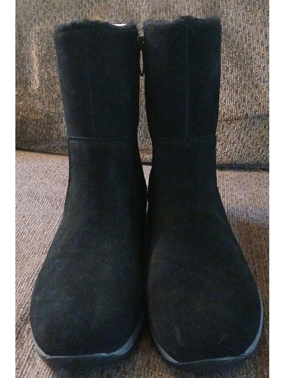 Easy Spirit Eliaha Womens Black  Leather Boots Size 11 Faux Fur Lined NEW